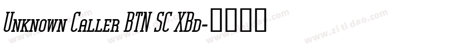 Unknown Caller BTN SC XBd字体转换
